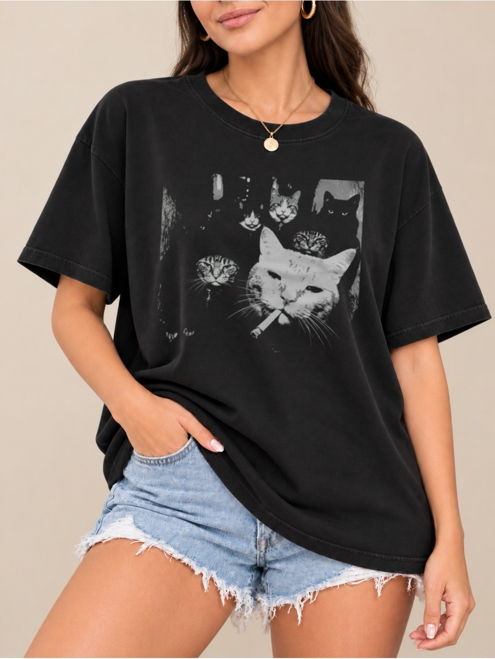 Funny Gangster Cat Unisex T-shirt Meme Cats Graphic Tee